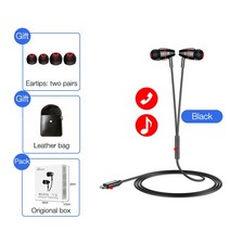 EARDECO 이어폰 (마이크 포함) IPhone 용 유선 헤드폰 13 12 11 7 8 Plus XS Max Pro 스테레오 이어 버드 블루투스 귀 안아픈 이어폰, 05 black with box bag