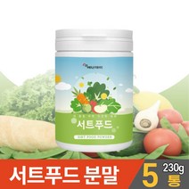 서트푸드 분말 파우더 써트푸드 주스 채소 야채 재료 가루 타 먹는 음료 음식 녹즙 제품 쥬스 케일 녹차 양배추 새싹보리 사과 레몬 시루투인 폴리페놀 파우다 아델 식단 먹는법 대용량, 5개, 230g