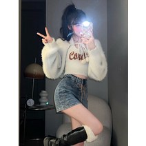 니트나시가디건 순욕풍 걸스 랩 원피스 여성 겨울 가을 털 상의 3666133586