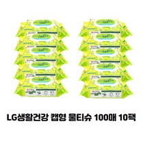 LG생활건강 네이처그린 국산 캡형 물티슈 100매 10팩 차량 자동차 가정 사무실 아기용품 육아 학교 캠핑 애견용품 등산 병원