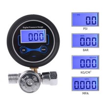 압력계 압력 측정 LCD 디지털 14 0 200PSI 공기 게이지 조절기 제어 밸브 건, 1개