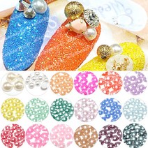 100개입~ 반진주 21칼라 8mm 6mm 5mm 4mm 3mm 2mm 1.5mm 진주스톤 진주파츠 진주 (수량구매환영), 4[원형휠케이스]대형/화이트/1ea