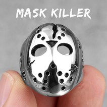 브랜드없음 제이슨 마스크 킬러 13th 남자 반지 펑크 힙합 횡포 친구 남성 스테인레스 스틸 보석 창의력 선물 도매
