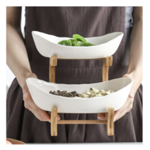 디저트접시 2단 트레이 - 홈까페 브런치 온나 디저트 트레이 과일 접시 마카롱 먹방 홈데코