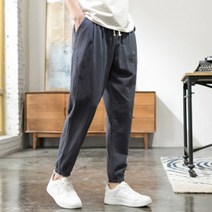 브이와이 남자 시원한 린넨 밴딩바지 데일리 조거 팬츠