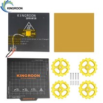 Kingroon 1set 24v 히트 베드 핫 베드 kp3s 3d 프린터 용 전용 플레이트 및 블루 마그네틱 시트 패드 레벨링 모듈, 없음