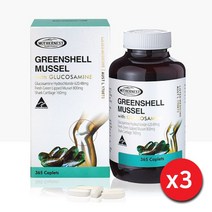 Mothernest Greenshell Mussel with Glucosamine 마더네스트 뉴질랜드 초록입홍합&글루코사민 1500mg 365정 3팩
