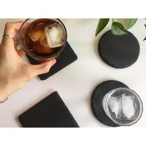 컵 받침대 돌 스톤 코스터 컵받침 티코스터 4P세트, 원형 4P SET