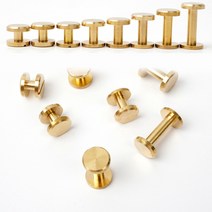 아유디 황동 평면 리벳 레지 단추 나사 가죽공예 DIY 재료 도구 부자재 리벳레지 금속장식, 황동평면리벳