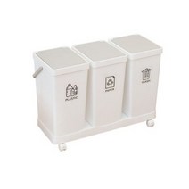 심플 레이어 이동식 가정용 슬리머 분리수거함 휴지통 20리터 3단 + 스티커, 5개