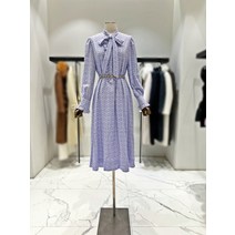 모조에스핀 리본넥 벨티드 원피스 J222MSE023