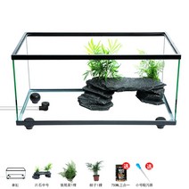 대형 수족관 대형 바닥 배수 거북이 물갈이 없는 유리 거북이 어항, 60cm 세트 하나(6종세트)