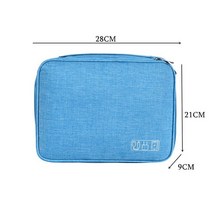 전자올겐 휴대용 USB 데이터 라인 오거나이저 케이블 디지털 전자 여행 가방 가제트 보관 방수, 26 C-Blue