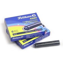 Pelikan 펠리칸 카트리지 잉크 TP/6(6개입) 블루블랙 2개 세트, 블루 6개입 1상자 + 블랙 6개입 1상자