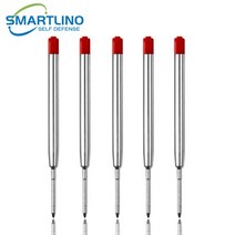 금속 군사 전술 펜 학교 학생 사무실 볼펜 비상 유리 차단기 자기 방어 EDC 용품, 5Pcs red refills