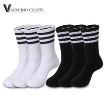 하니니스토어 [5+1켤레] 남자 면100% 통파일 스포티라인 스포츠 헬스 조깅 등산 운동 보온 방한 두꺼운 양말, 장목, 블랙