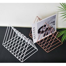 삼각 스탠드 책꽂이 골드 블랙 화이트 인테리어 틈새 사무실 3단 / 이케아 스타일