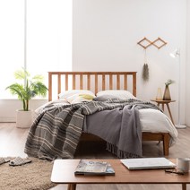 헤이미쉬홈 헤나 엠 원목 평상형 슈퍼싱글 퀸사이즈 침대, 본넬매트