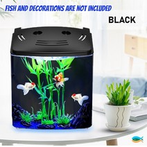 베타물고기 구피 해수어 금붕어키우기 SUNSUN 5L 5V USB 아크릴 생태 물고기 탱크 LED 조명 및 필터 미니