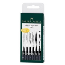 [알파] [파버카스텔]PITT 아티스트펜세트 블랙 6본 / 167116, 세트:[6205480]6본 / 167164