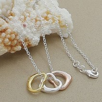 925 스털링 실버 목걸이 Zilver meer검정색 옷걸이 하트 론드 키 크루즈 Voor Vrouw 남자 파티 Sieraden Slang Ketting