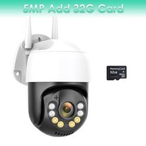 1080P IP카메라 실시간 홈캠4K 8MP IP 카메라 와이파이 야외 비디오 감시 5MP 무선 CCTV 2MP 4X 줌 PTZ 캠, 03 5MP Add 32G Card_04 영국 플러그