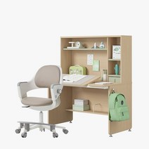 한샘 티오 그로우 각도조절 책상세트 4단 120x75cm+링고S 고정중심봉DIY(발받침), 책상_내추럴오크+화이트/의자_그린(F)