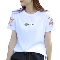 100% 면 반소매 티셔츠 여성용 티셔츠