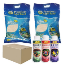 수아쿠아 블루트레져 산호사 바닥장식 5kg x 2p + 원터치 약품 120ml x 3종세트, 혼합색상, 4세트