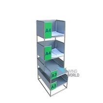 품격있는 리빙월드 이면지활용함 4단A형-간편식 (A4+A4+A3+A3) /이면지함 분리수거함, 상세페이지 참조, 상세페이지 참조