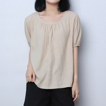 보그 셔링 반팔 블라우스