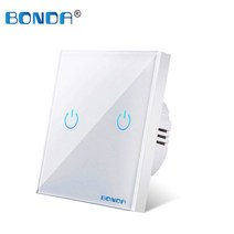 iot스위치 벽 터치 센서 스위치 EU 표준 1 웨이 전원 4 색 크리스탈 유리 패널 led 백라이트 스마트 홈, 02 605 white 02