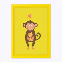 [핫트랙스] 브릴리언샵 주폴라(Zoopola) 토토 옐로우/ 아이방 북유럽 그림 인테리어 액자, 옐로우(원숭이)