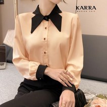 [카라] KARRA (77까지)리본블랙버튼블라우스_KB2WBL011C