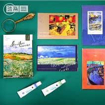 WEHAVE 세계 명화 그림엽서 세트 고흐 마티스 모네 피카소 외 인테리어엽서, 1세트, 빈센트 반 고흐 D + 모란디 원형스티커
