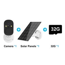 월패드 아파트인터폰 HFW 2MP 배터리 카메라 태양 전지 패널 4000mAh Wifi 비디오 감시 가정용 보안 보호, 05 Cam solar panel 32G