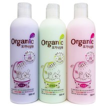 오가닉 고양이샴푸 500ml x 3통 샴푸 린스겸용 베이비파우더향 국내산 코스트코, 단모용