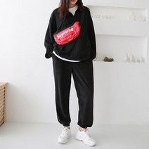 코디제이 여자 트레이닝복세트 뽀글이플리스아노락세트 밴딩팬츠 겨울트레이닝 남녀공용 데일리룩 오버핏 후리스집업 후리스조거