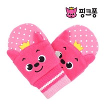 핑크퐁 도트 폴라 엄지장갑
