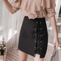 로즈드림 hyku 데일리룩 슬림핏옆트임포인트미니스커트