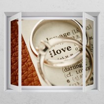 아트박스/꾸밈 ij234-반지에약속을_창문그림액자_뮤럴시트지, C타입-엘레강스골드