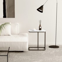YEAR COLOR 당일배송 대리석 사이드 테이블 거실 소파 협탁 침대 보조 간이 탁자 2colors, 블랙