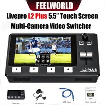 캠핑 가벼운 휴대용 슬림모니터 터치스크린 멀티 포맷 비디오 믹서 스위처 앱 카메라 제어, l2 더