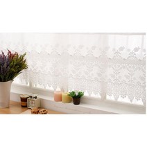 공부방 창가 인테리어 자수 바란스 간이커튼 커튼