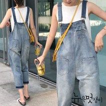 뉴욕멋쟁이 딘디 포켓 여성 청멜빵바지 점프슈트 여성점프수트 점프수트 멜빵바지