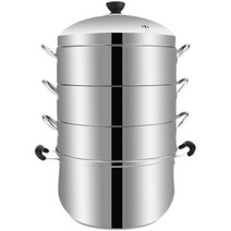 스테인레스 스틸 증기 4단 가정용 찜기 찜통 만두 찜판 냄비, 26cm