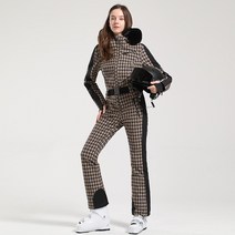 GSOU SNOW 23년 후드 점프슈트 여성 일체형 스키복 보드복 보온 방풍 2313