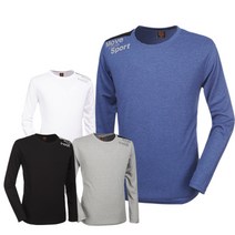 제로다몰 남자 라운드 기본 긴팔 티셔츠 로고 포인트 봄 가을 골프웨어 티셔츠