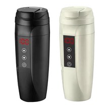 차량용 커피포트 12v 전기 자동차 주전자 보일러 24v 가열 컵 빠른 끓는 커피 제어 차 트럭 자동 차단 450ml, 하얀
