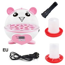 육추기 계란 부화기 병아리 달걀 조류 인큐베이터 mini 9 egg incubator brooder tool digital temperature duck bird pigeon, ht-9a 핑크 eu, ht-9